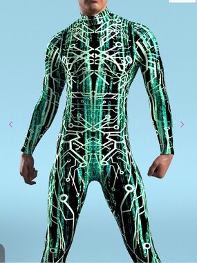 Candy Catz The Agent Smith Green Male Costume
